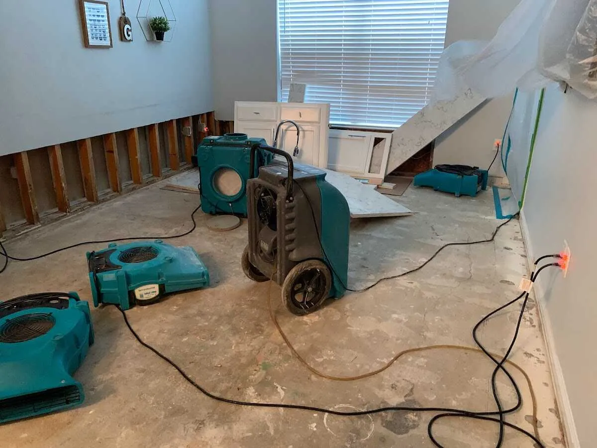 Dehumidifier in flood-cut room for Water Extraction & Removal in Statesville
